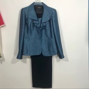 Jasper 3pc Vest Pants Jacket Suit  metallic-Blue